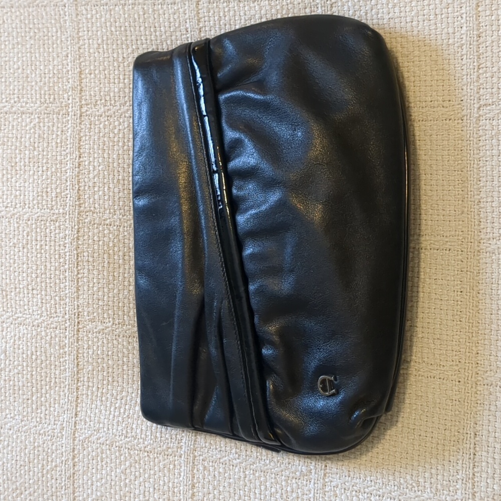Etienne Aigner Black Leather Clutch/Crossbody Bag